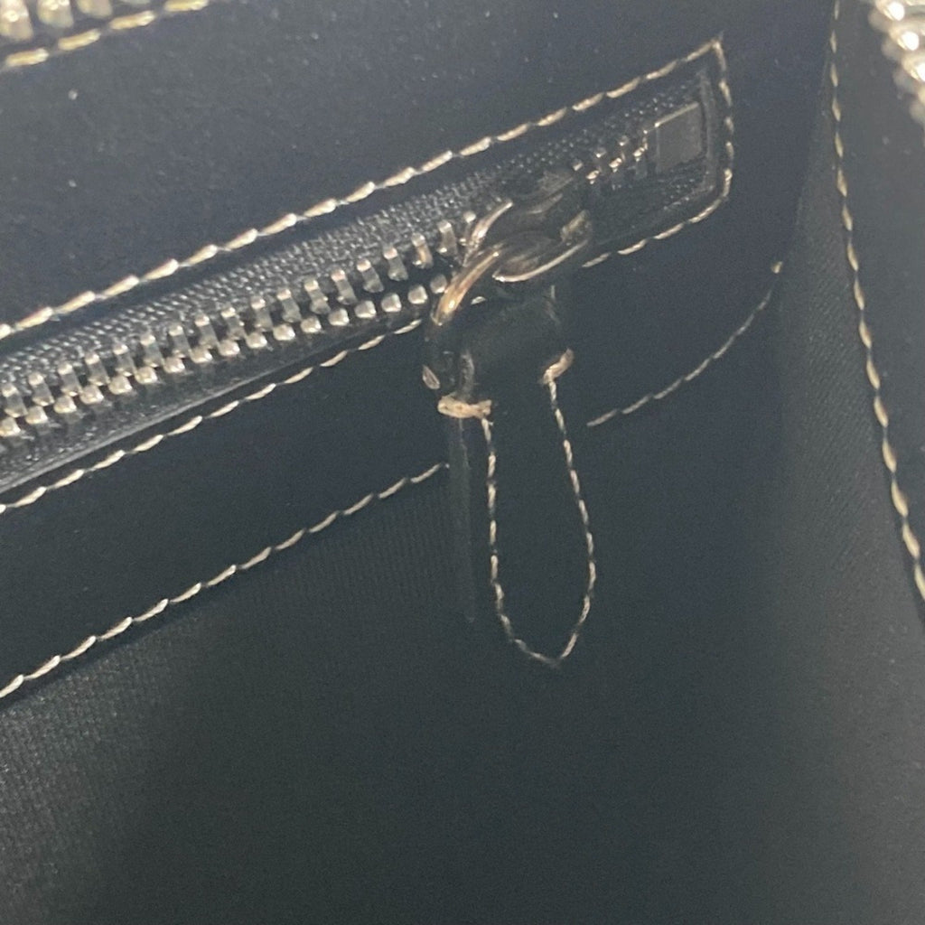 Burberry Black Gray Canvas Leather Clutch Bag Handbag