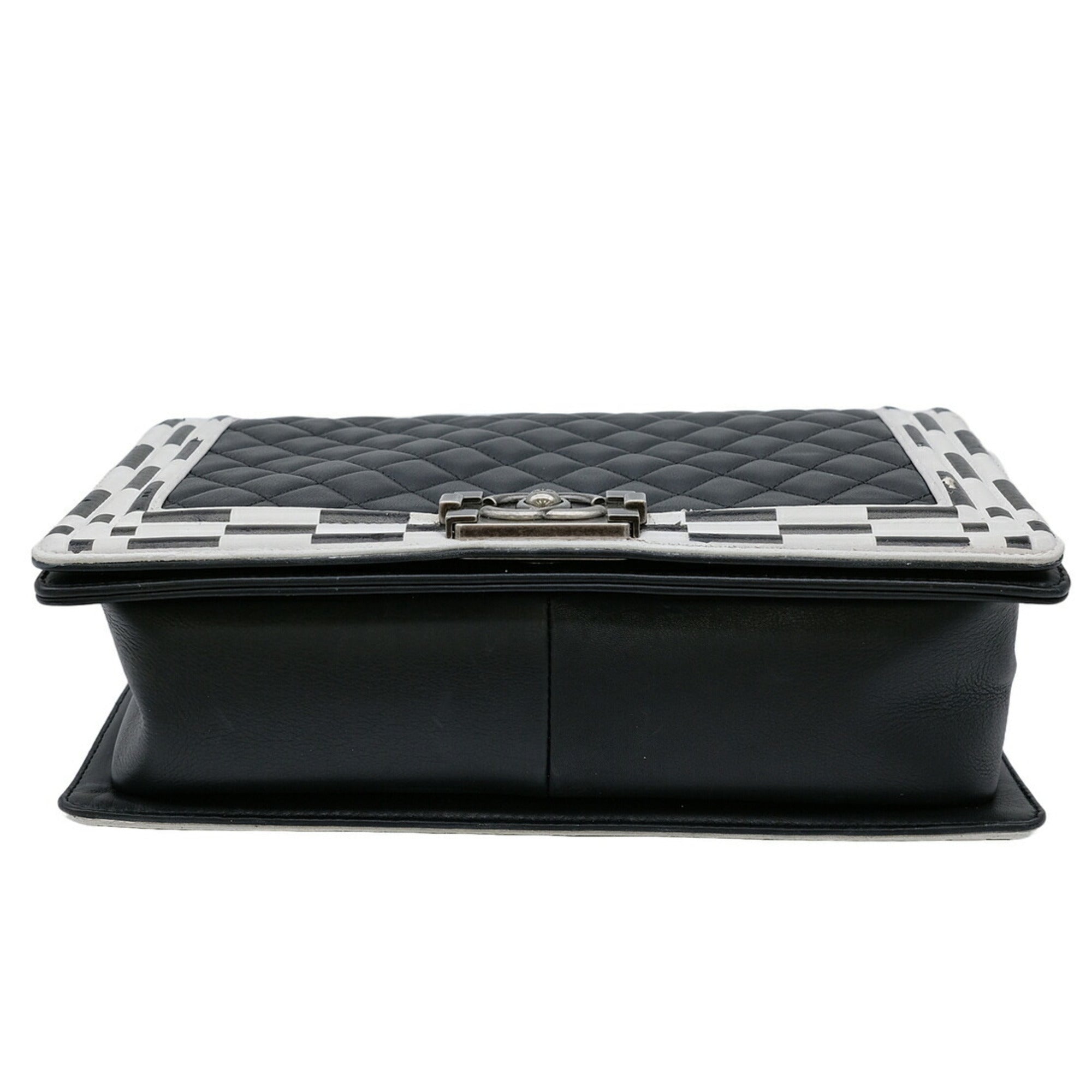 Chanel Boy Chanel Black White Leather Shoulder Bag