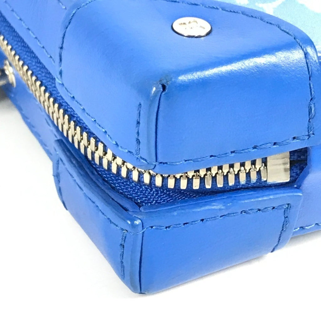 Louis Vuitton Blue White Leather Clutch Bag Pochette Shoulder Bag