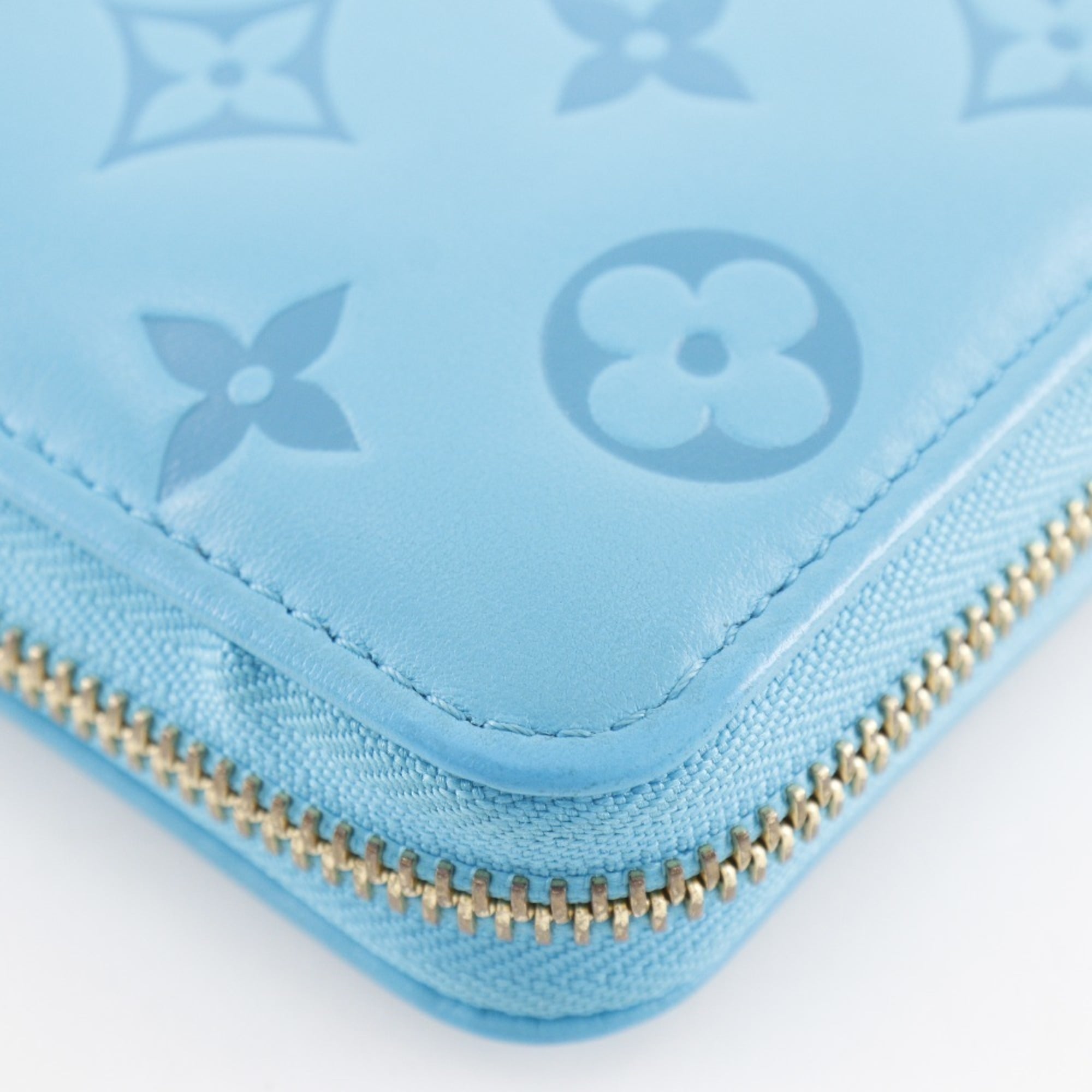 Louis Vuitton Blue Turquoise Leather Long Wallet