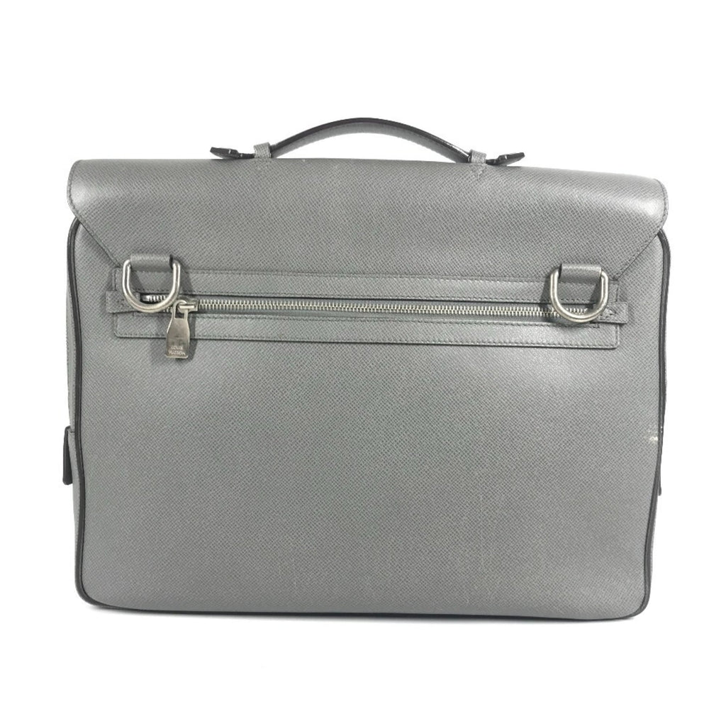 Louis Vuitton Glacier Gray Taiga Leather Briefcase Shoulder Bag
