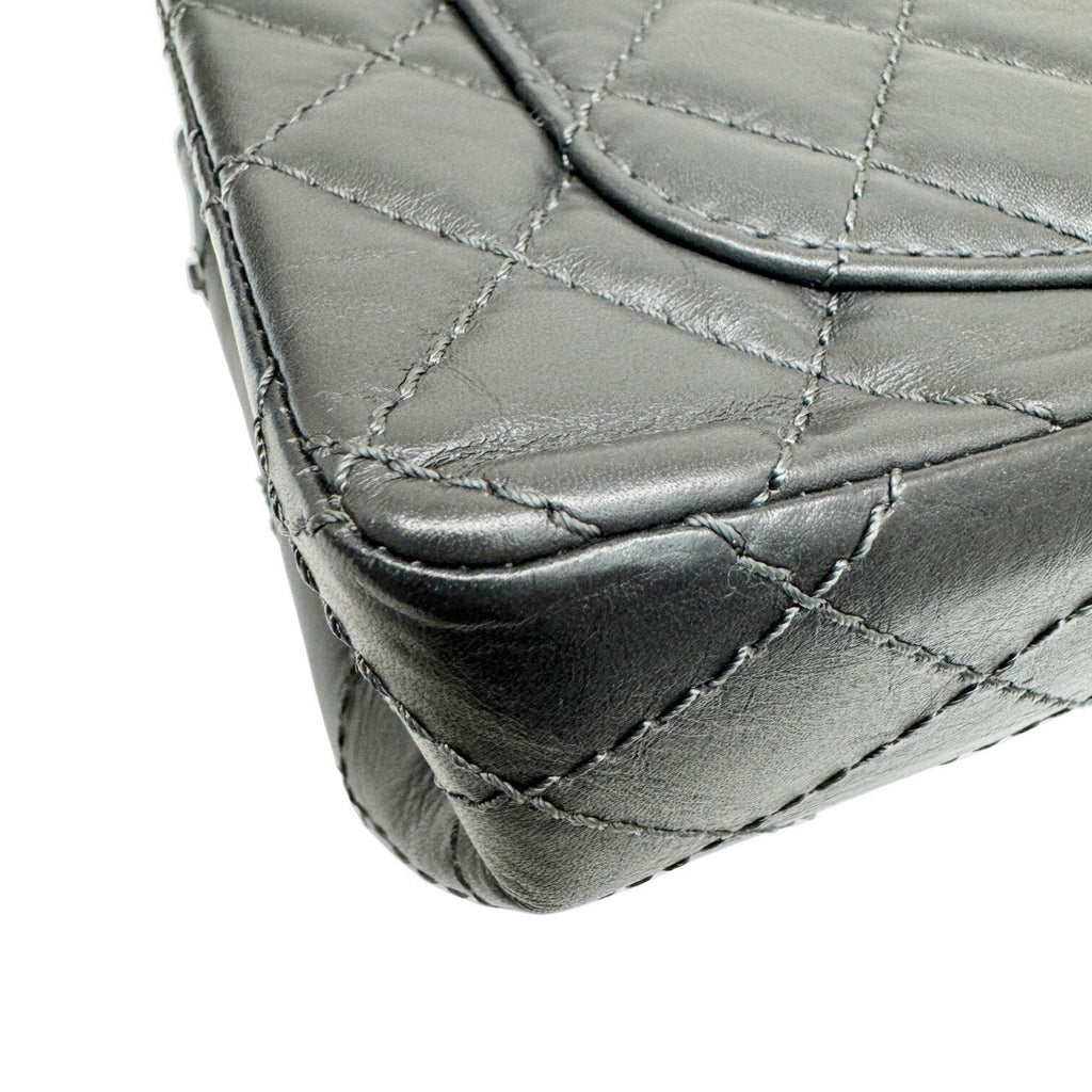 Chanel Dark Gray Leather Shoulder Bag
