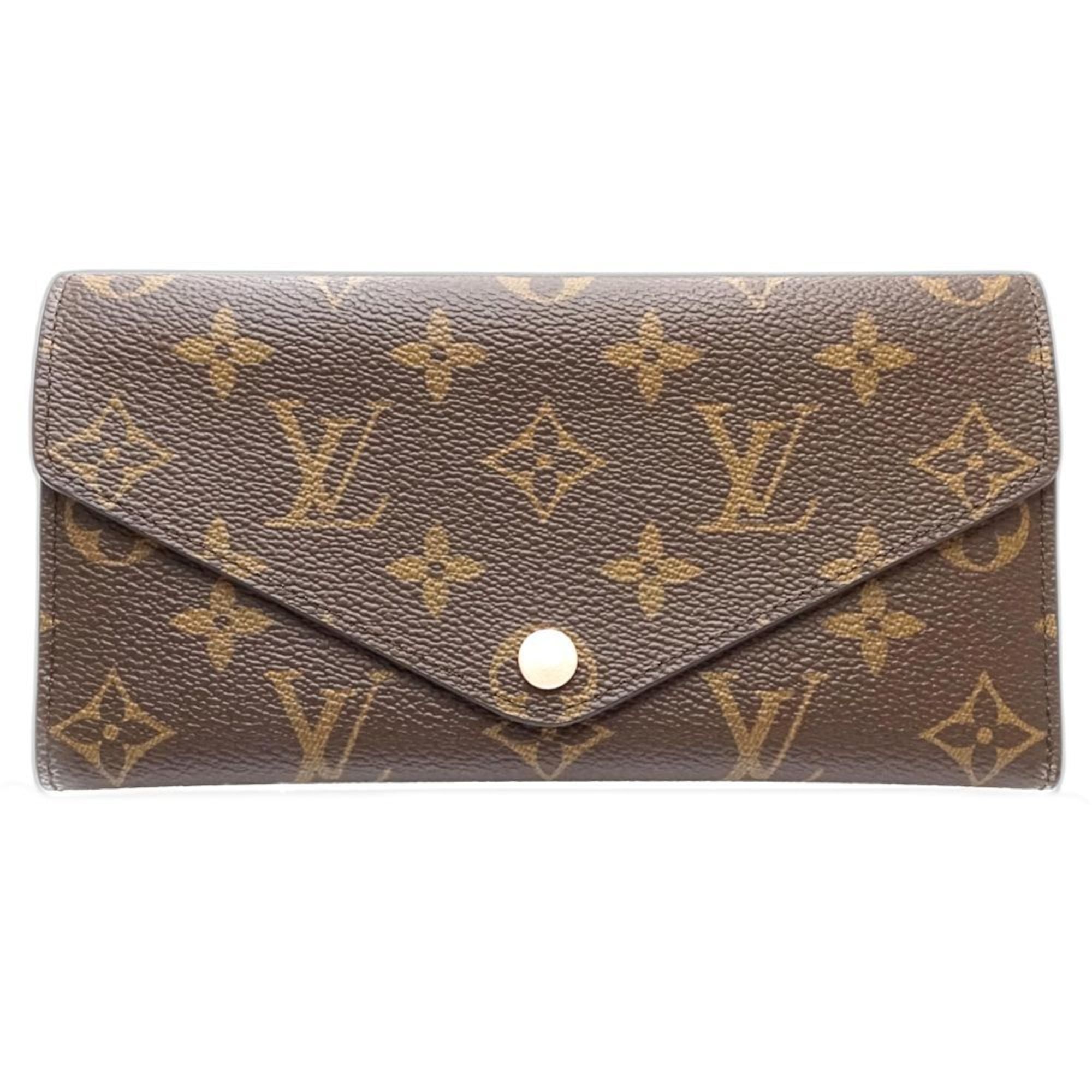 Louis Vuitton Brown Pink Monogram Long Wallet (Tri-Fold)