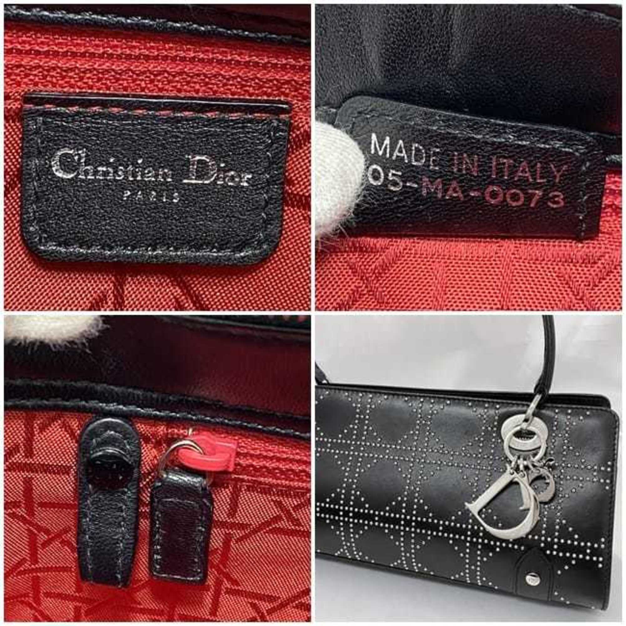 Christian Dior Black Leather Handbag Shoulder Bag (Pre-Owned)