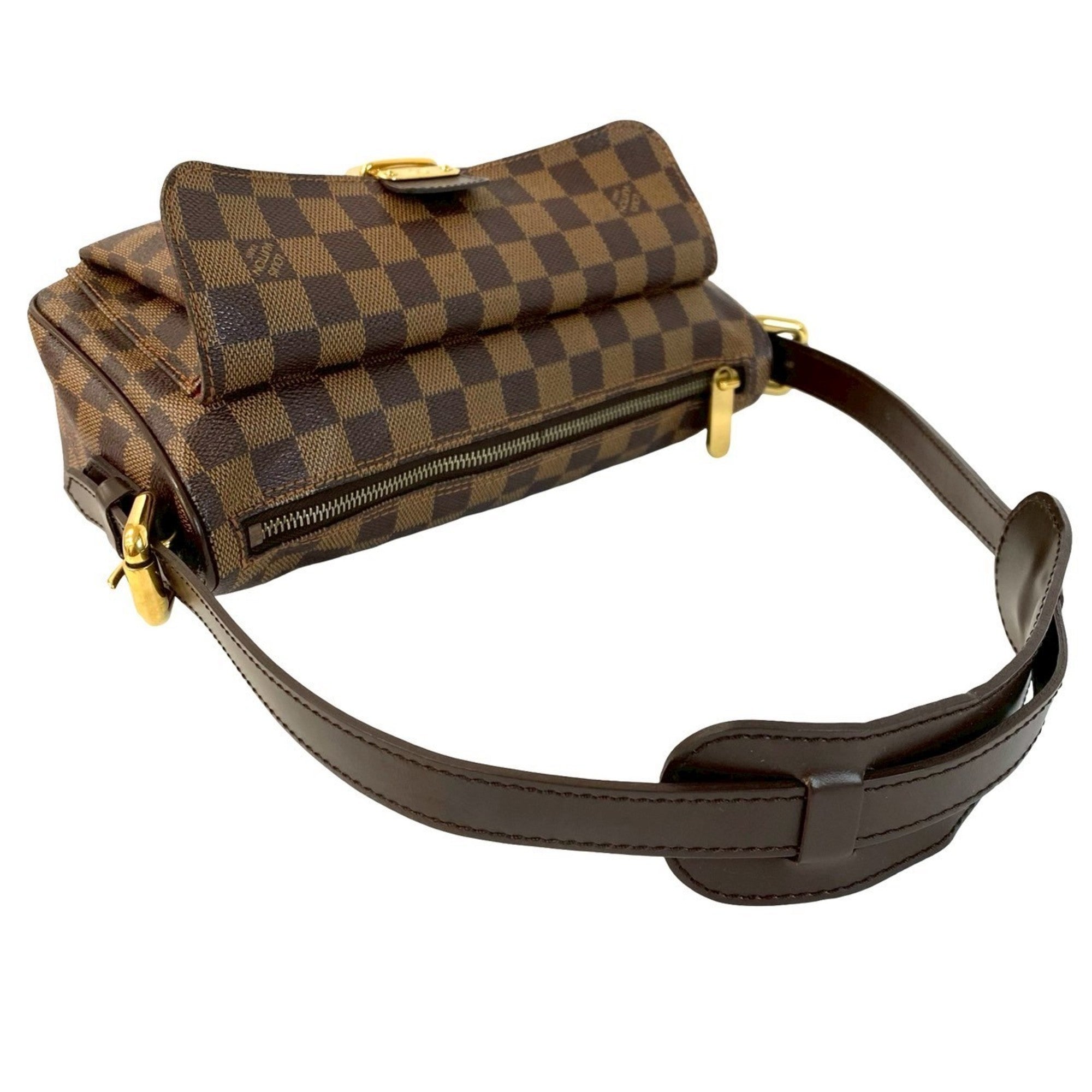 Louis Vuitton Brown Leather Pvc Shoulder Bag Tote Bag