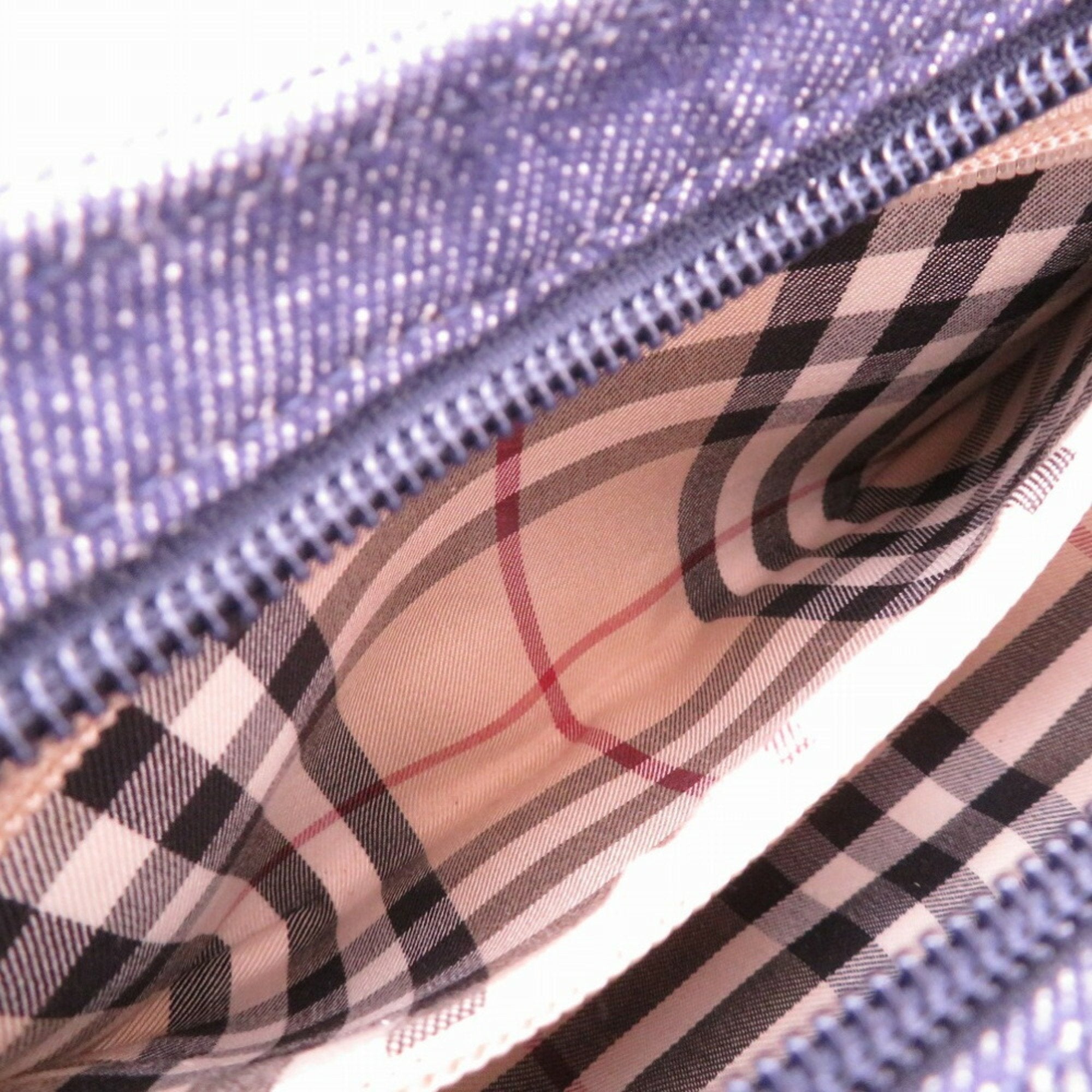 Burberry Beige Navy Denim Leather Shoulder Bag
