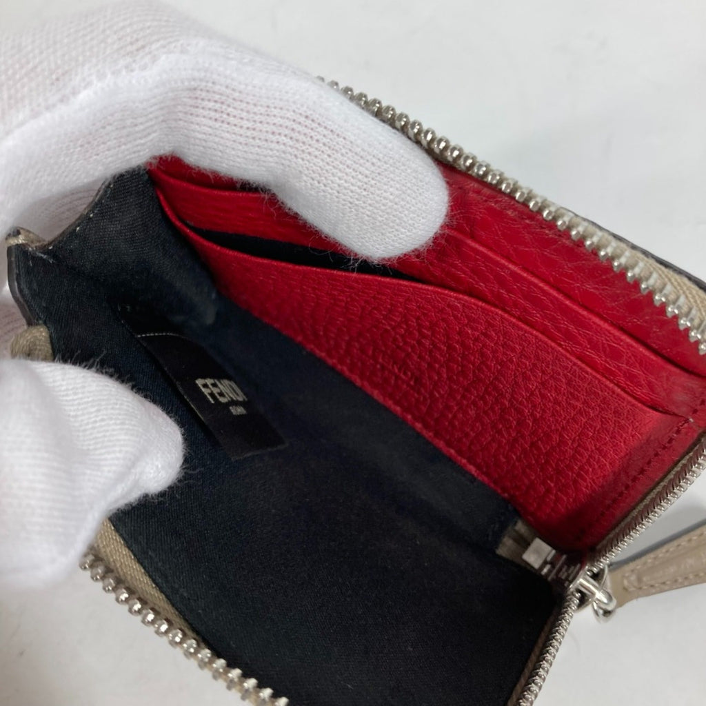 Fendi Beige Leather Coin Purse/Coin Case