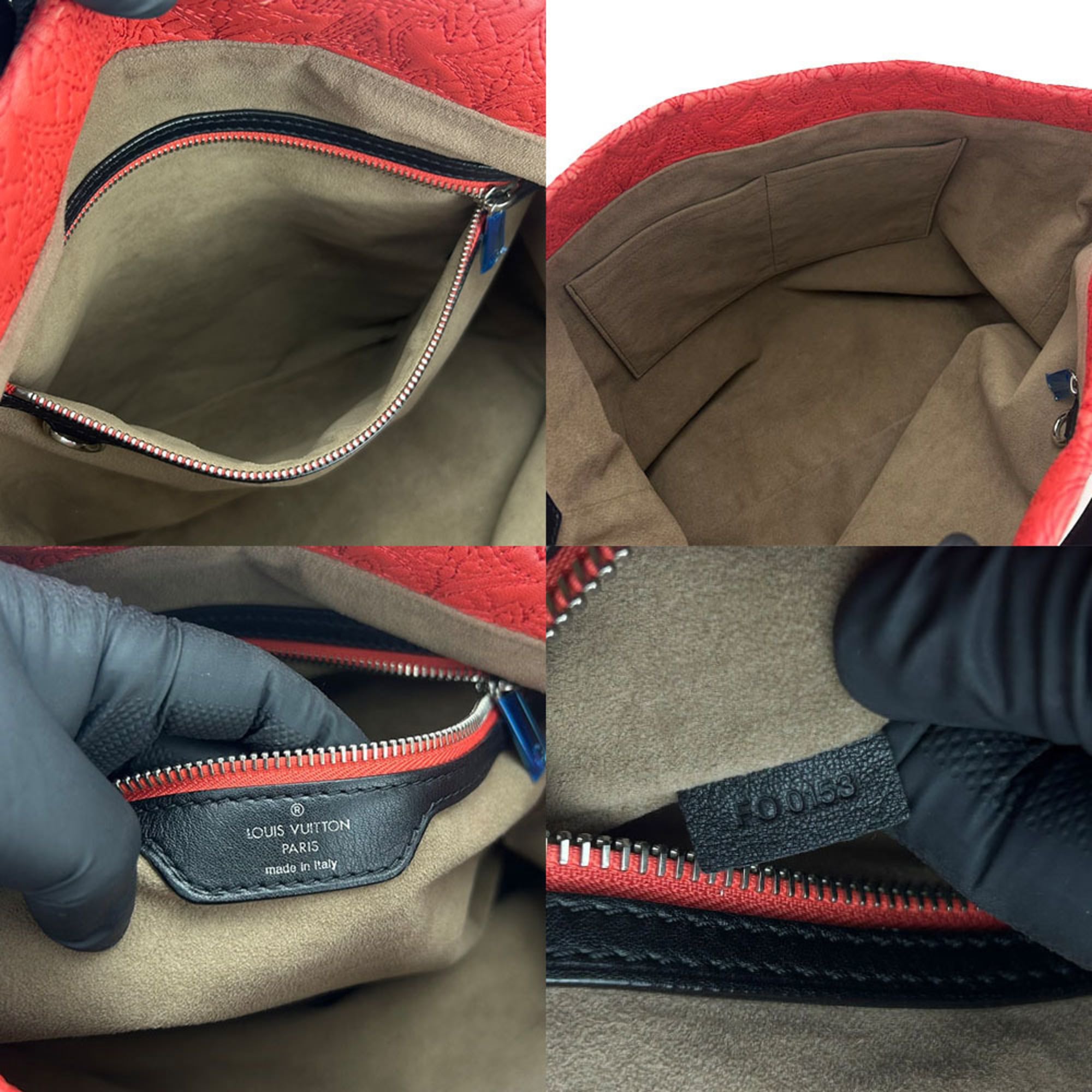 Louis Vuitton Black Red Color Monogram Shoulder Bag