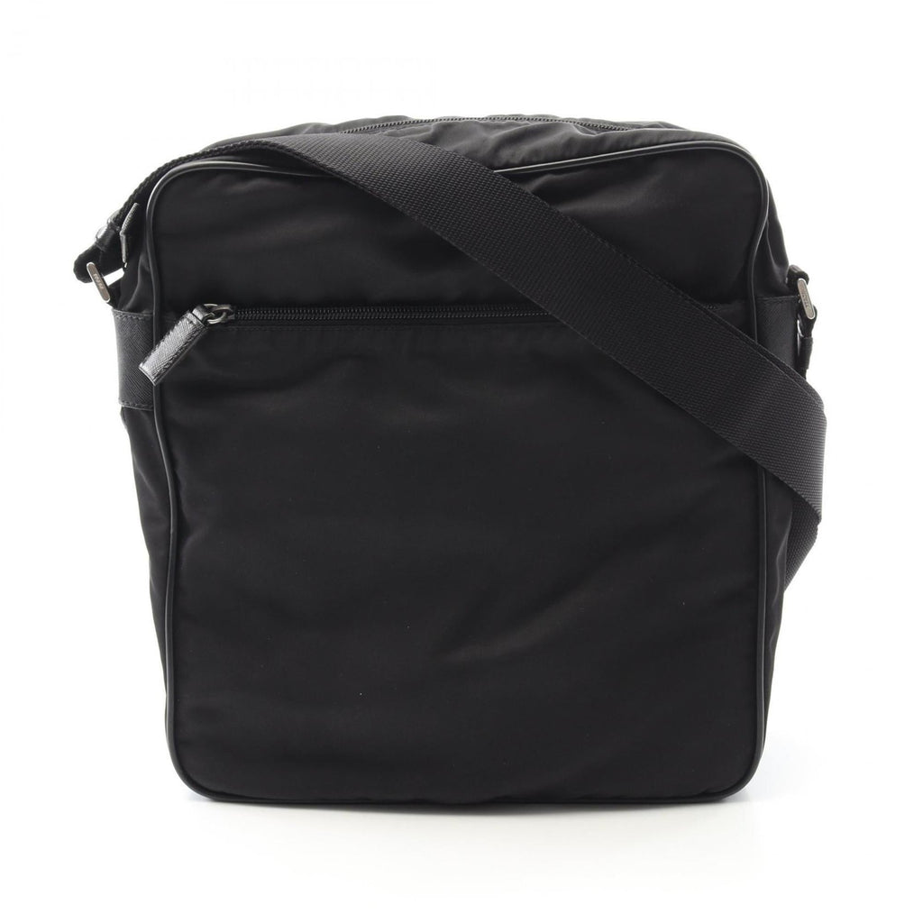 Prada Black Nylon Leather Shoulder Bag