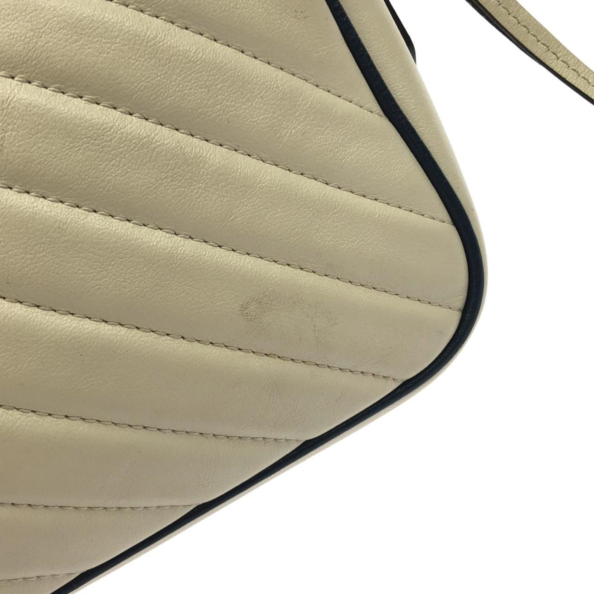 Gucci Dark Blue White Leather Shoulder Bag (Pre-Owned)