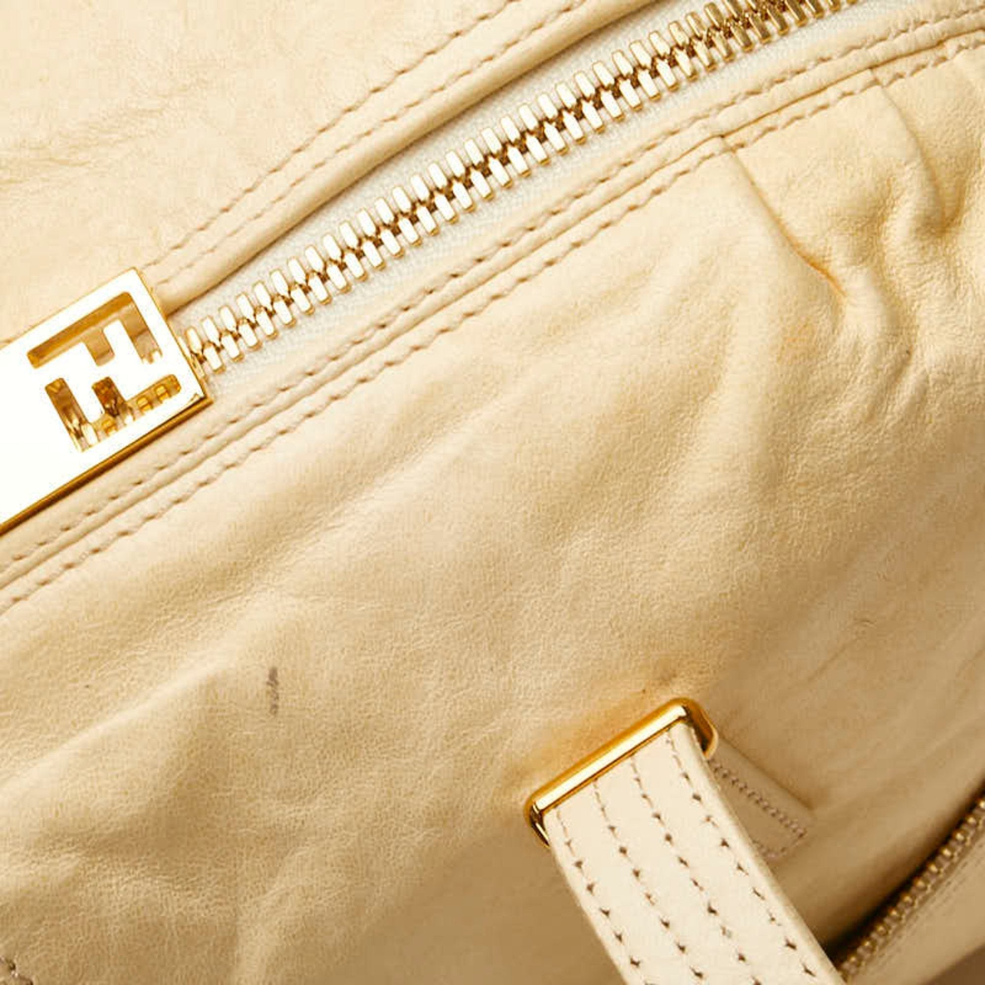 Fendi Zucca Beige Zucca Leather Shoulder Bag Tote Bag