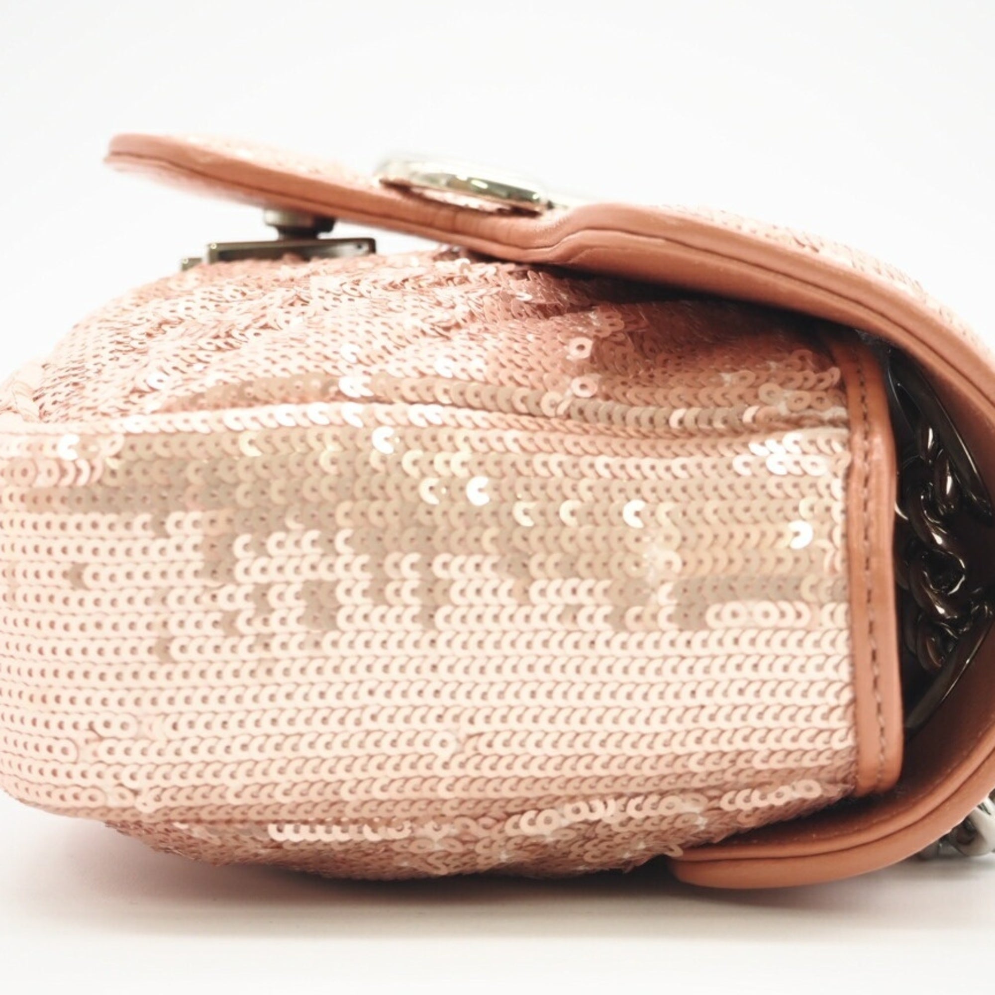 Gucci Pink Leather Spangles Shoulder Bag (Pre-Owned)