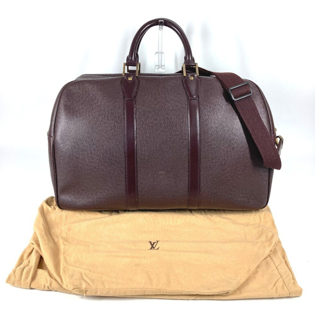 Louis Vuitton Acajou Purple Taiga Leather Boston Bag Shoulder Bag
