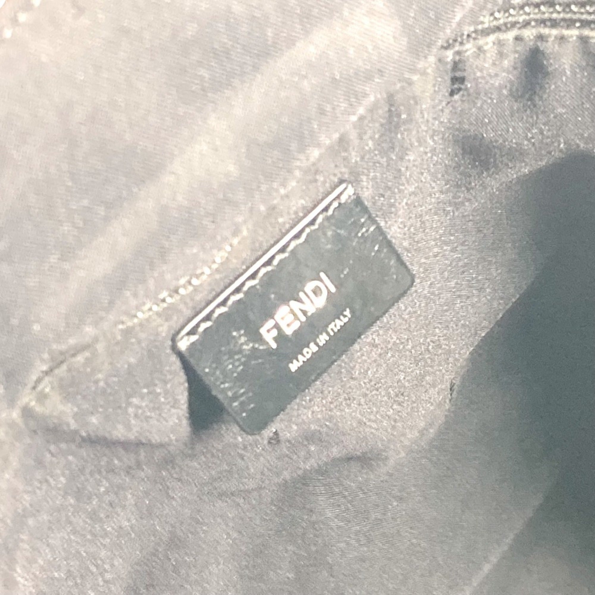 Fendi Black Nylon Leather Shoulder Bag Tote Bag