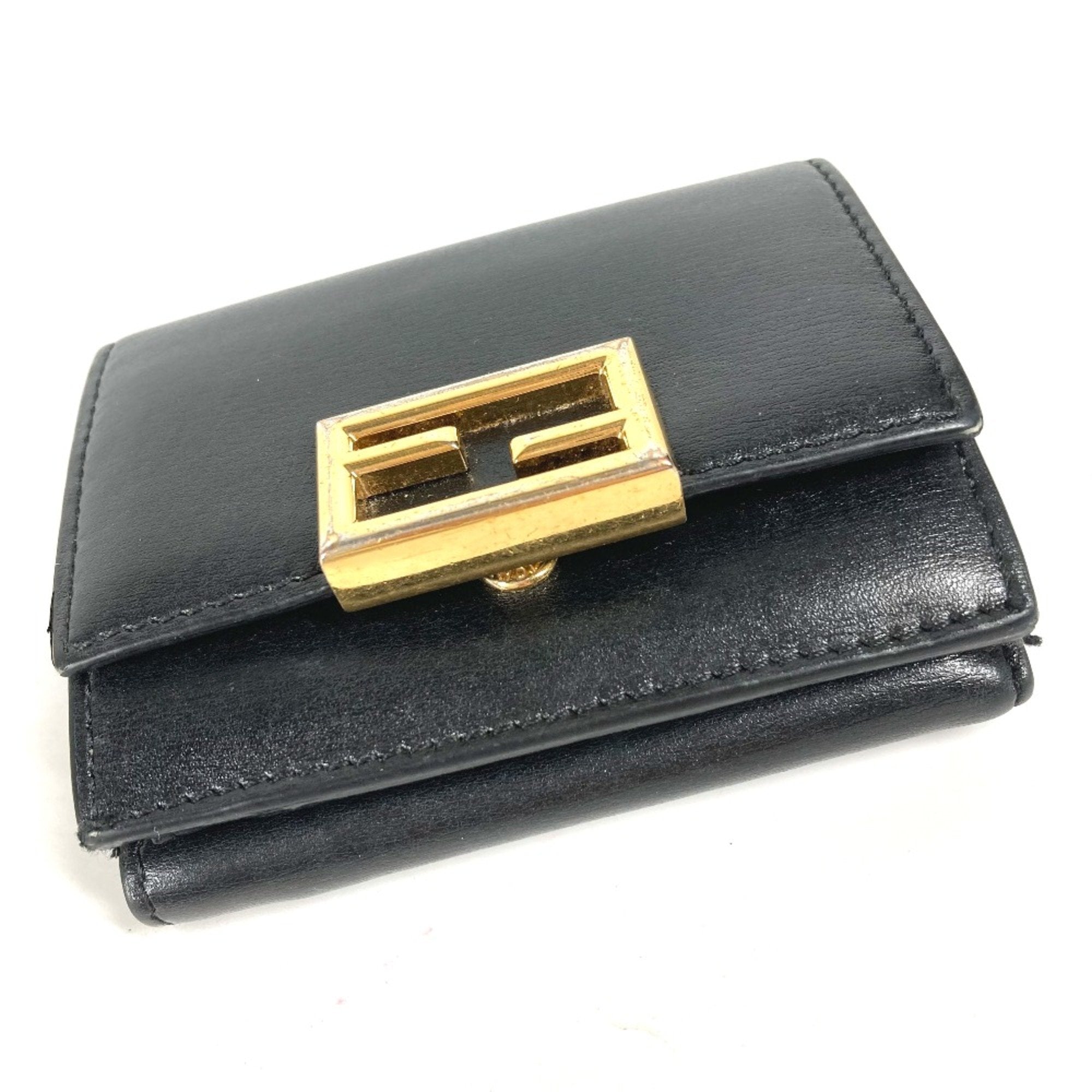 Fendi Black Leather Wallet (Tri-Fold)