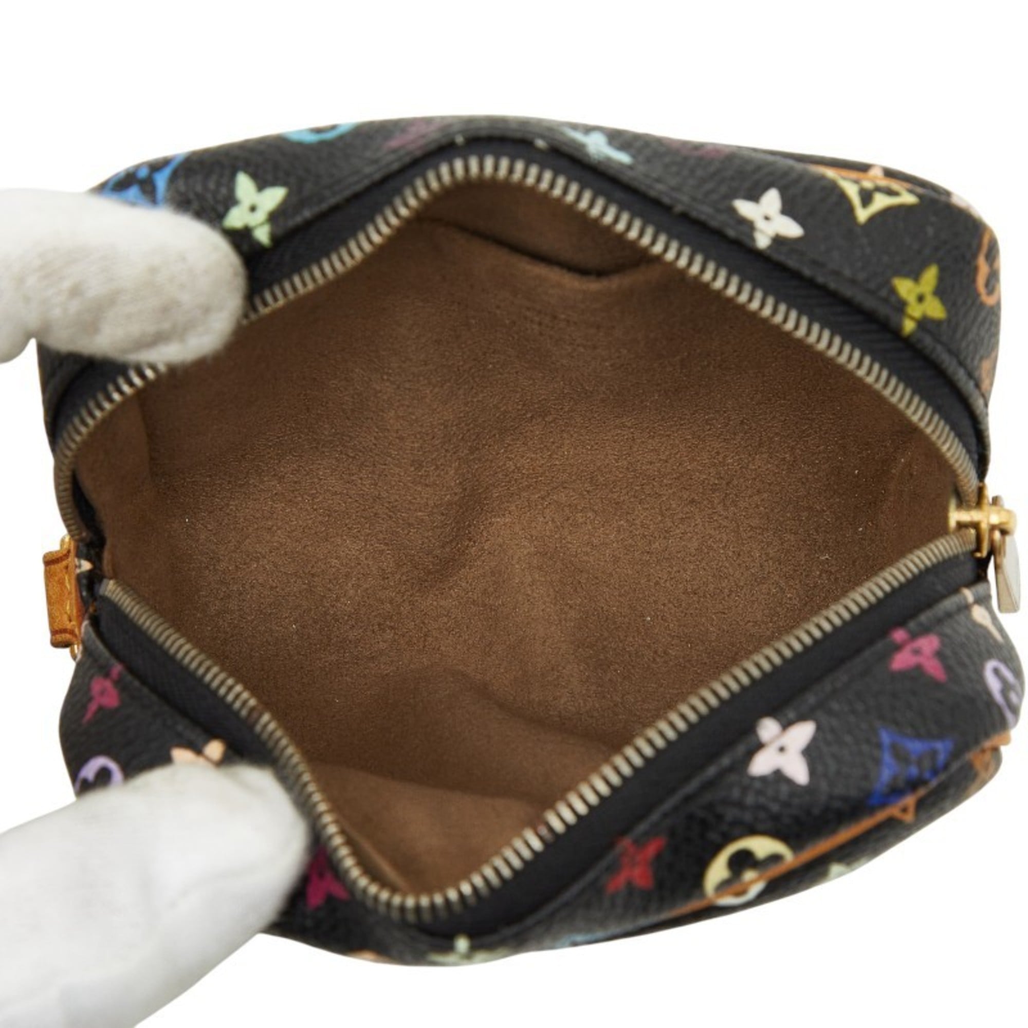 Louis Vuitton Black Multi-Color Pvc Leather Pouch