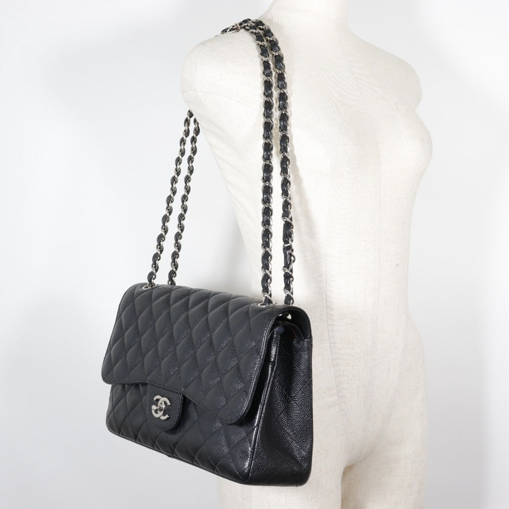 Chanel Black Caviar Leather Shoulder Bag