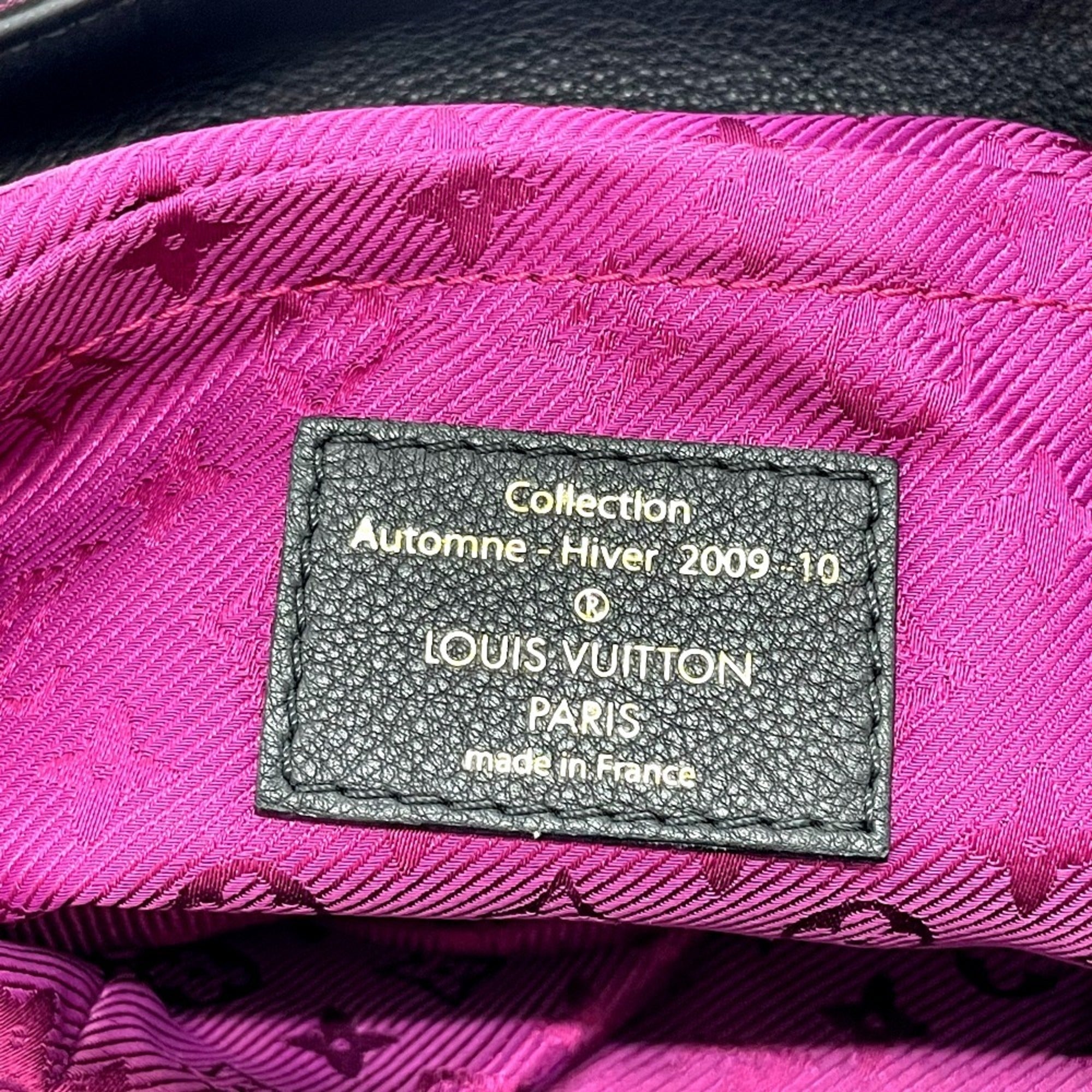 Louis Vuitton Black Purple Canvas Leather Handbag Tote Bag