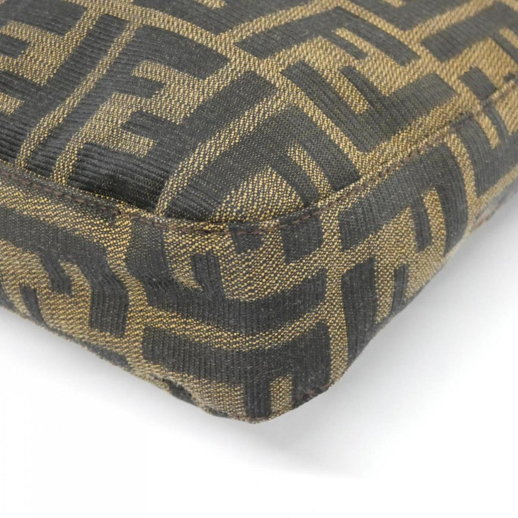Fendi Baguette Brown Canvas Shoulder Bag
