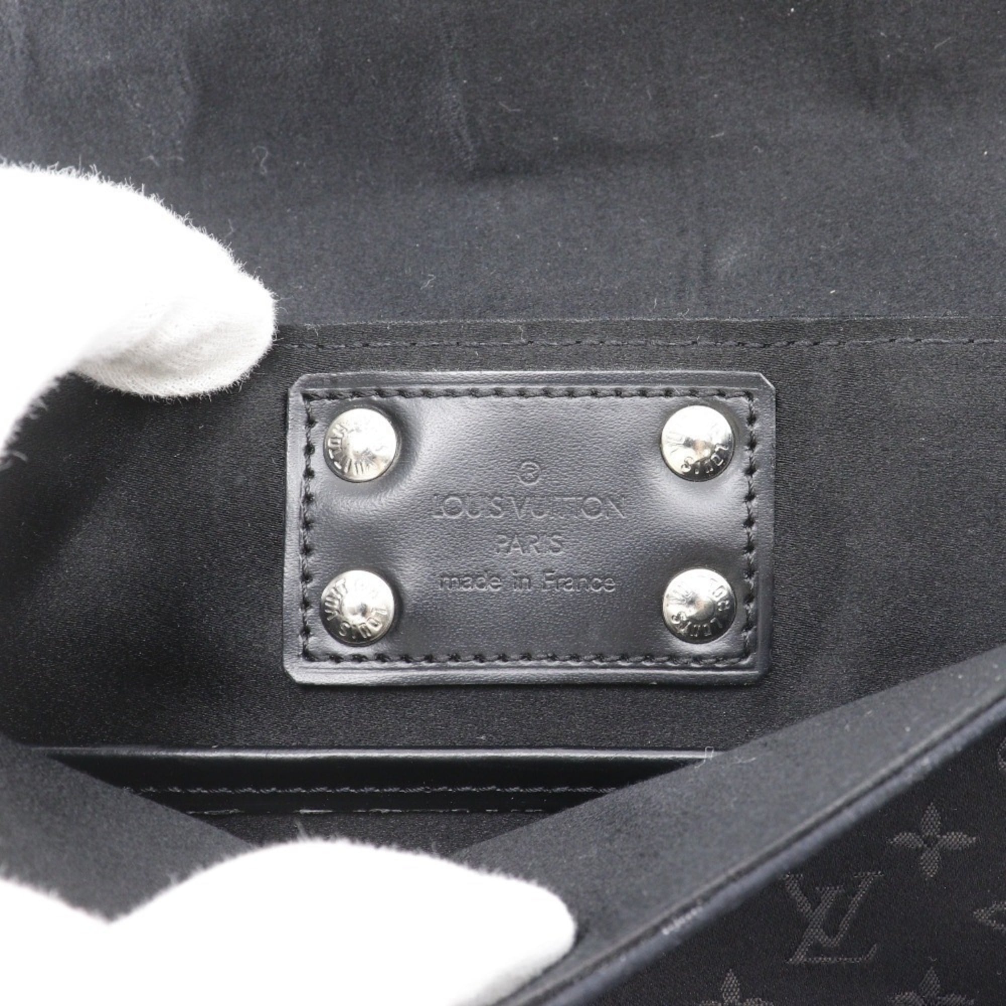 Louis Vuitton Black Monogram Satin Monogram Vernis Leather Shoulder Bag
