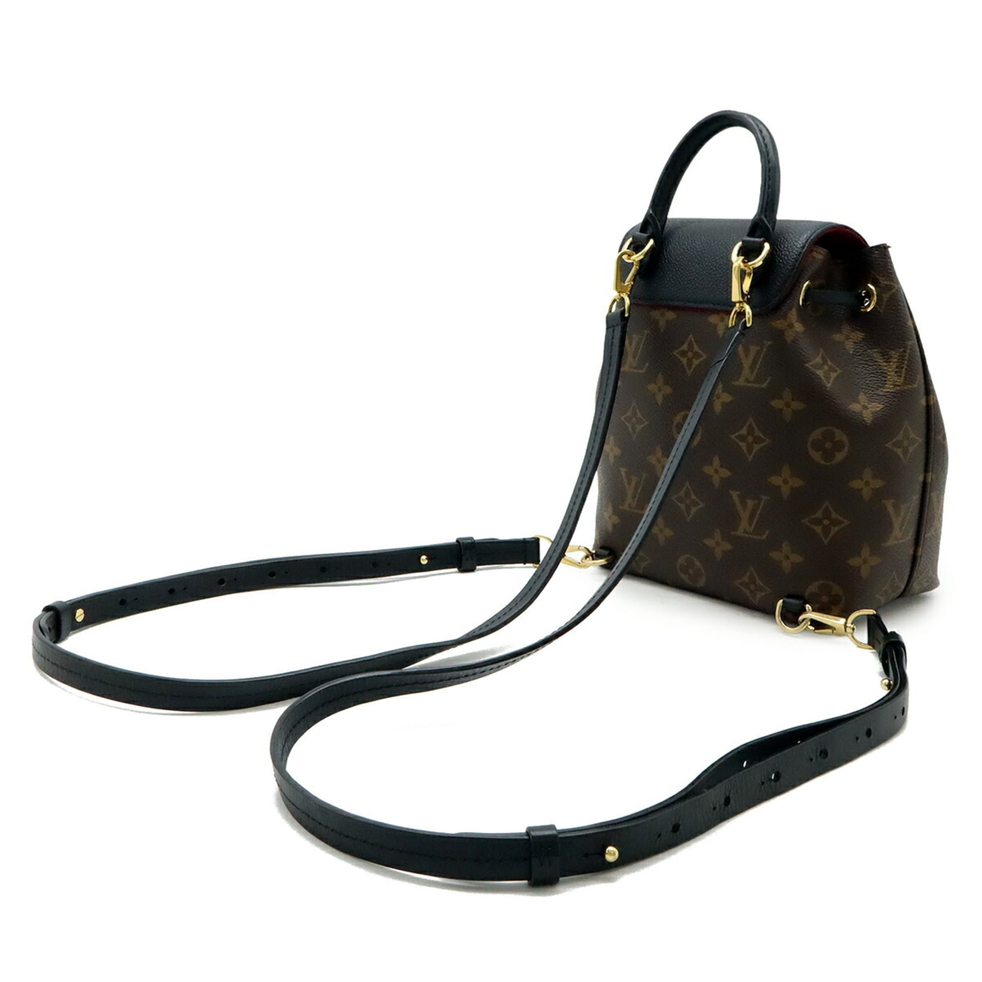 Louis Vuitton Monogram Black Brown Monogram Backpack Shoulder Bag