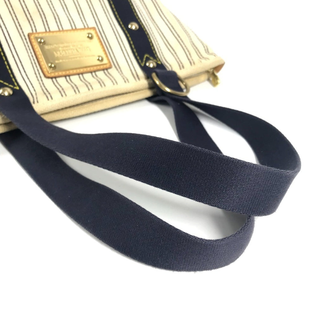 Louis Vuitton Ivory Navy Canvas Shoulder Bag Tote Bag