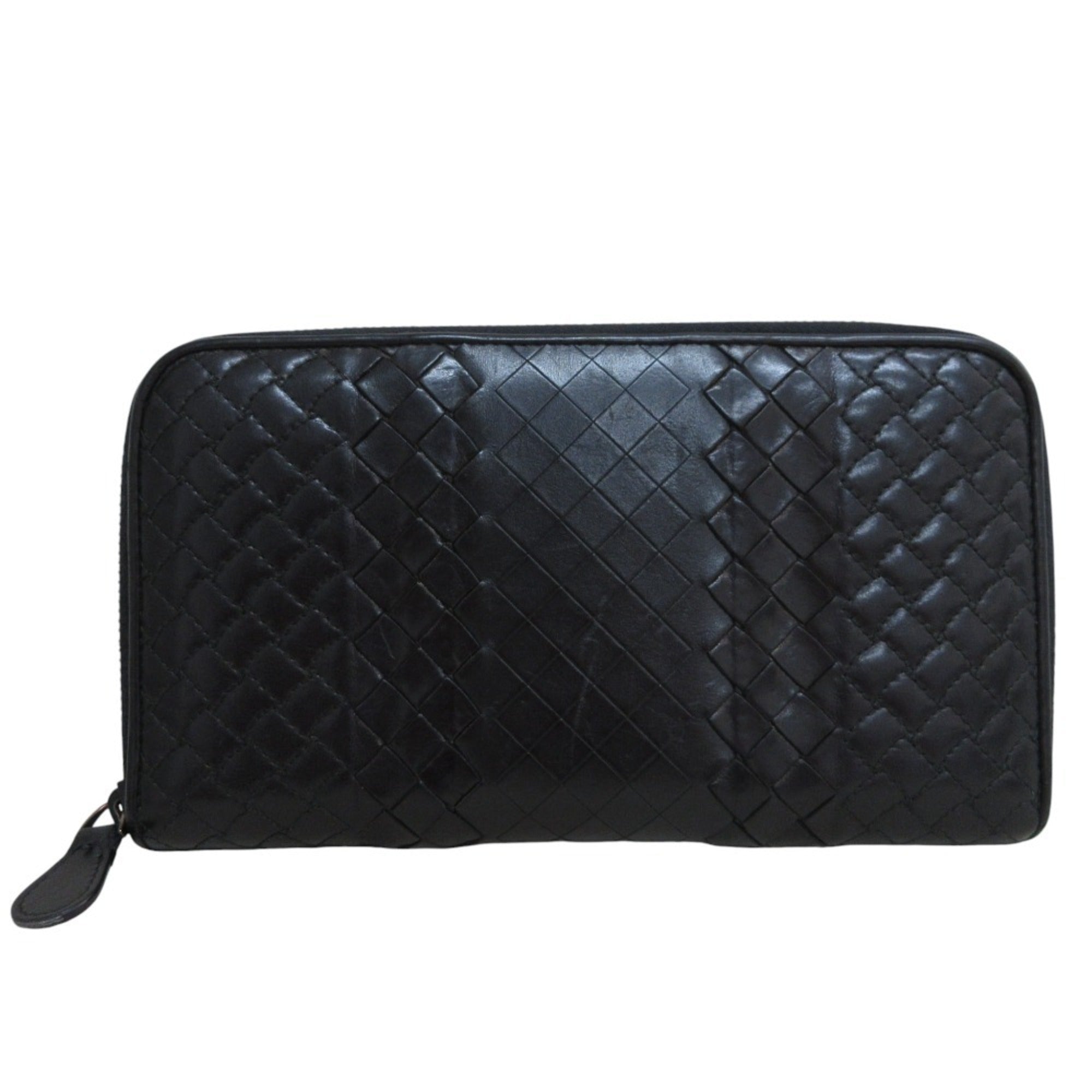 Bottega Veneta Black Leather Long Wallet (Bi-Fold)