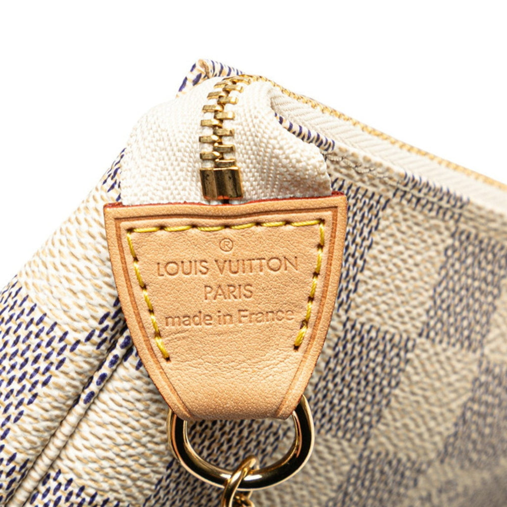 Louis Vuitton Damier Azur White Pvc Leather Handbag Pochette