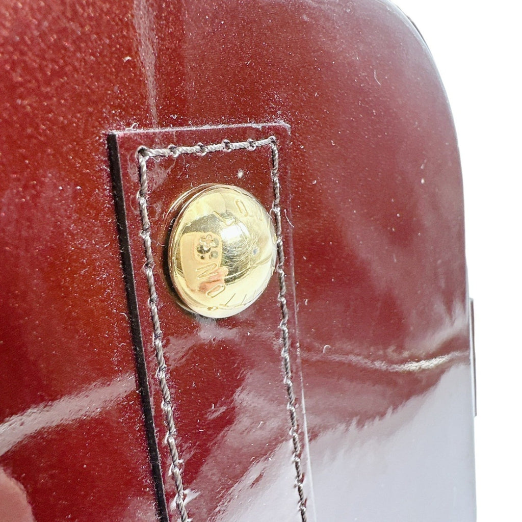 Louis Vuitton Red Color Wine Monogram Vernis Handbag