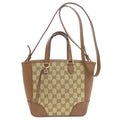 Gucci Brown Canvas Leather Handbag (Pre-Owned)