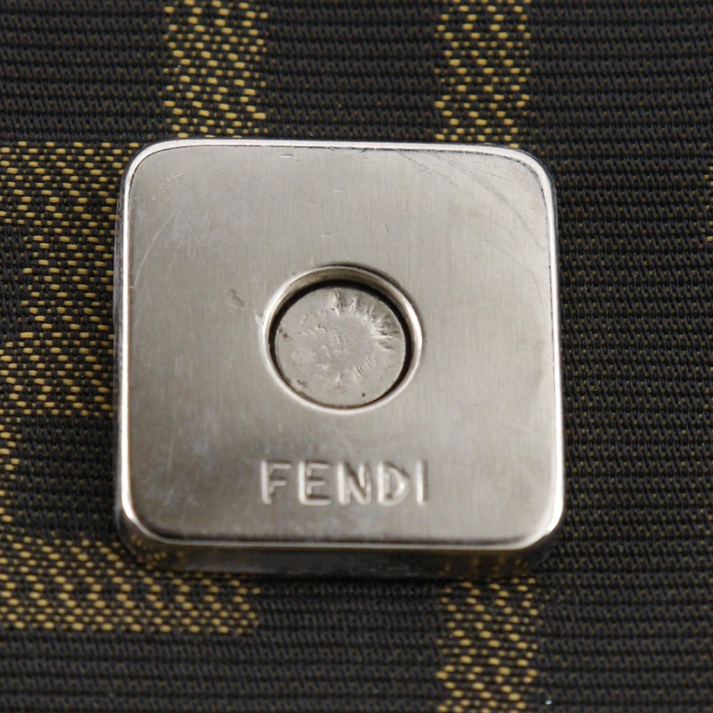 Fendi Brown Nylon Canvas Shoulder Bag