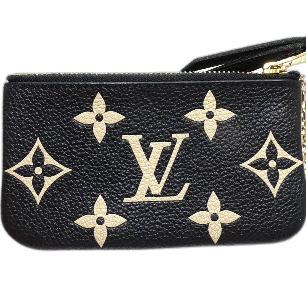 Louis Vuitton Monogram Empreinte Beige Black Leather Coin Purse/Coin Case