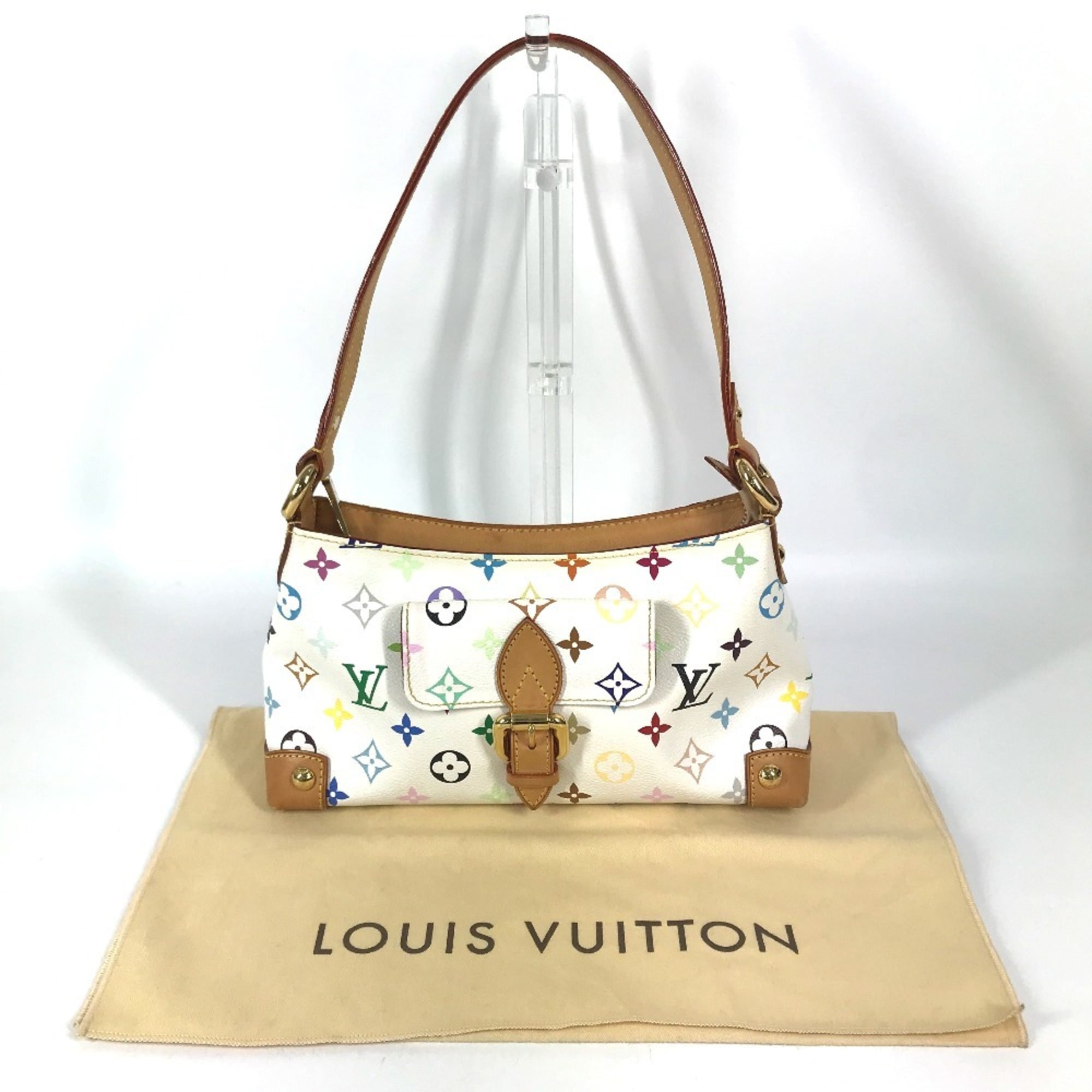 Louis Vuitton Blanc Multi-Color White Yellow Monogram Multicolore Canvas Handbag Shoulder Bag
