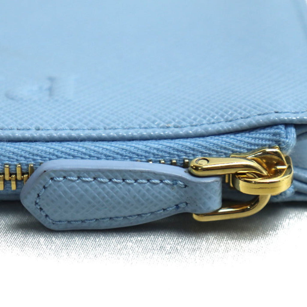 Prada Light Blue Leather Coin Purse/Coin Case