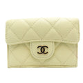 Chanel Cream White Grained Calfskin Wallet (Tri-Fold)