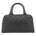 Chanel Black Caviar Leather Boston Bag Handbag