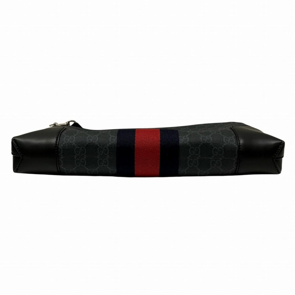 Gucci Black Gg Supreme Canvas Leather Shoulder Bag (Pre-Owned)