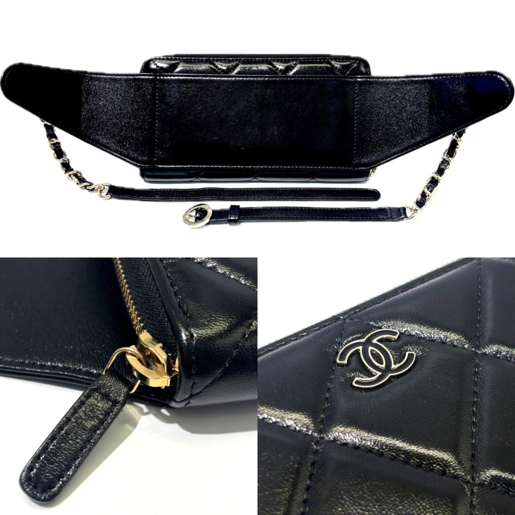 Chanel Black Leather Long Wallet (Bi-Fold)