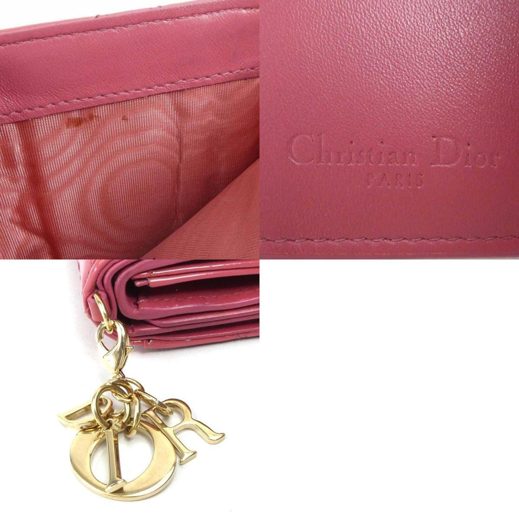 Christian Dior Pink Patent Leather Wallet (Tri-Fold) (Pre-Owned)