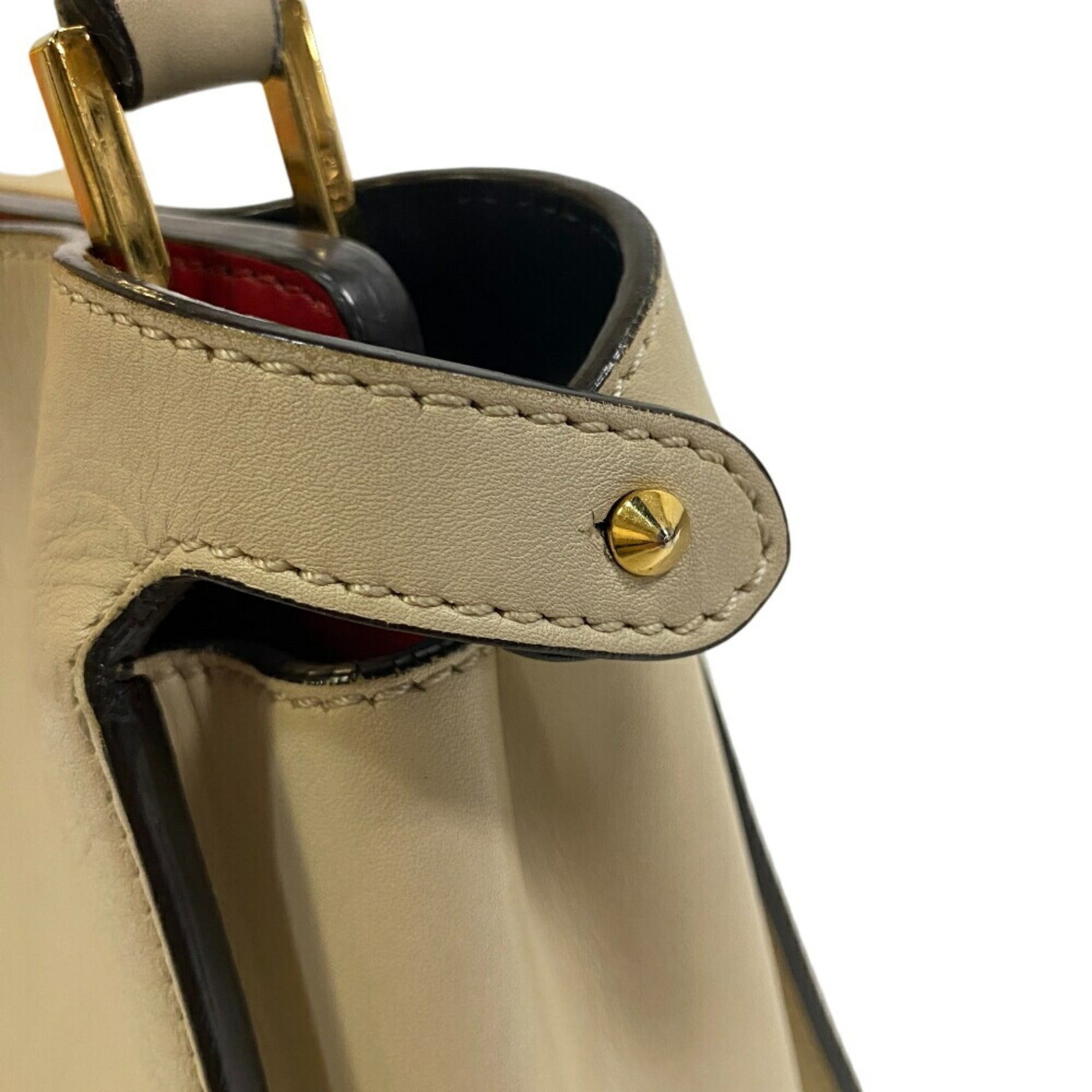 Fendi Beige Leather Handbag Shoulder Bag