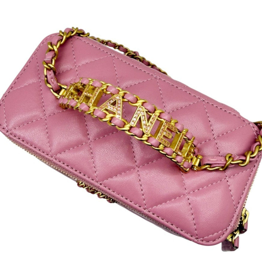 Chanel Pink Leather Handbag Shoulder Bag