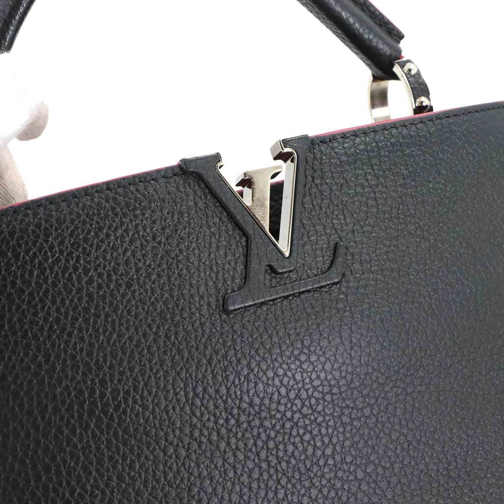 Louis Vuitton Navy Leather Handbag Shoulder Bag