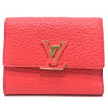 Louis Vuitton Red Color Leather Wallet (Tri-Fold)