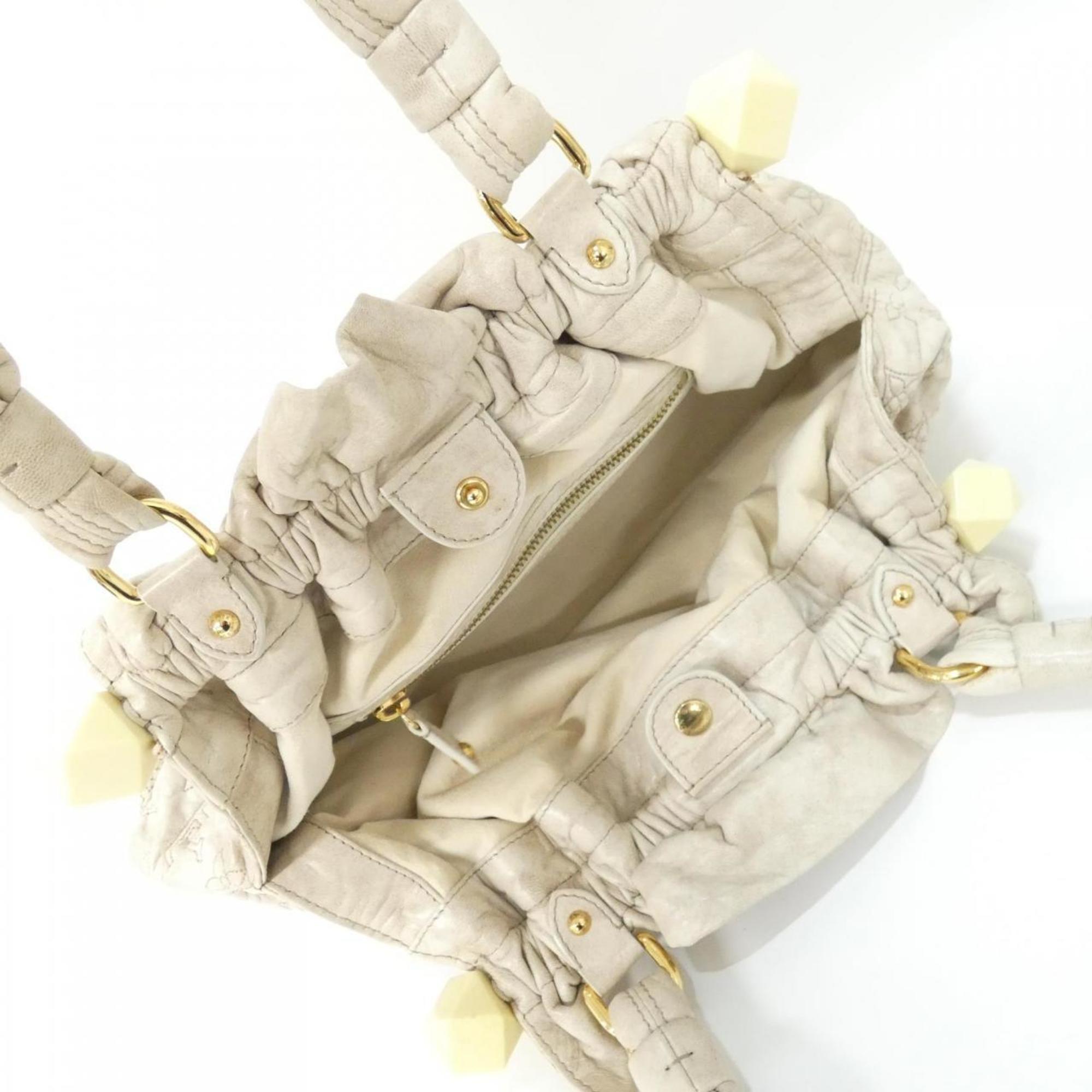 Louis Vuitton Beige Leather Shoulder Bag