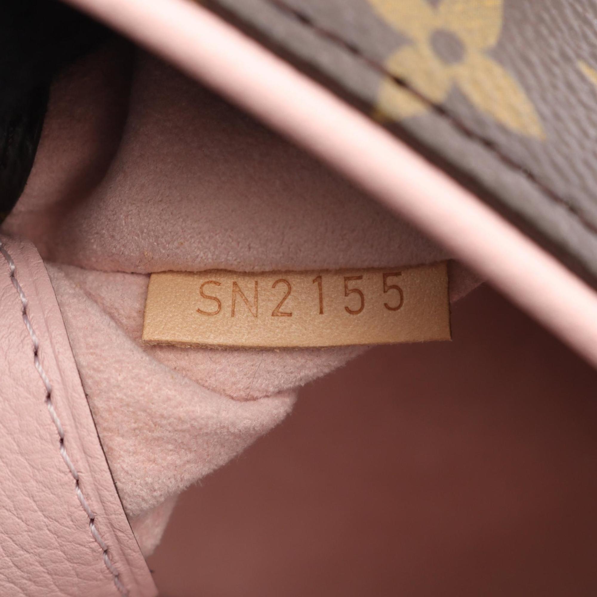 Louis Vuitton Black Brown Pink Rose Ballerine Coated Canvas Leather Handbag