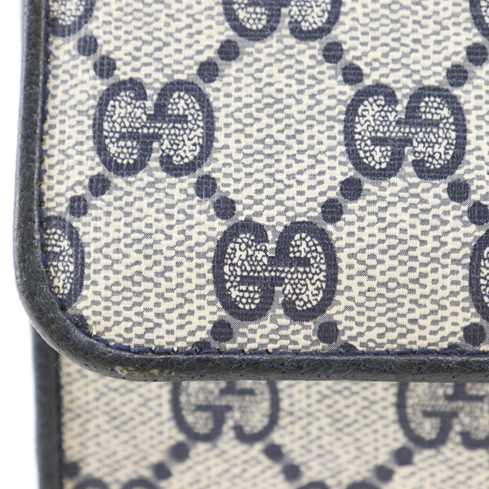 Gucci Gray Navy Gg Plus Shoulder Bag (Pre-Owned)
