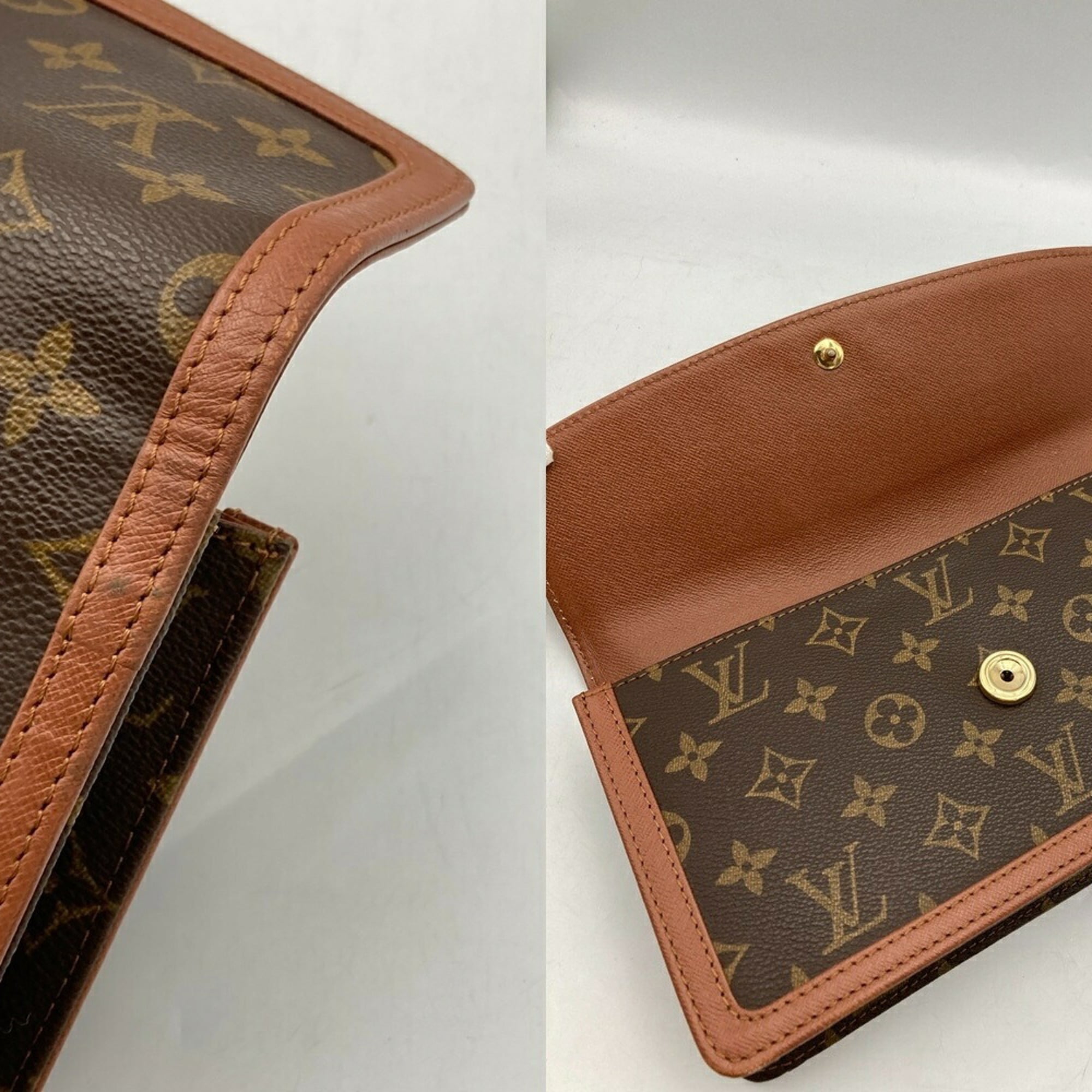 Louis Vuitton Brown Pvc Leather Clutch Bag Pochette