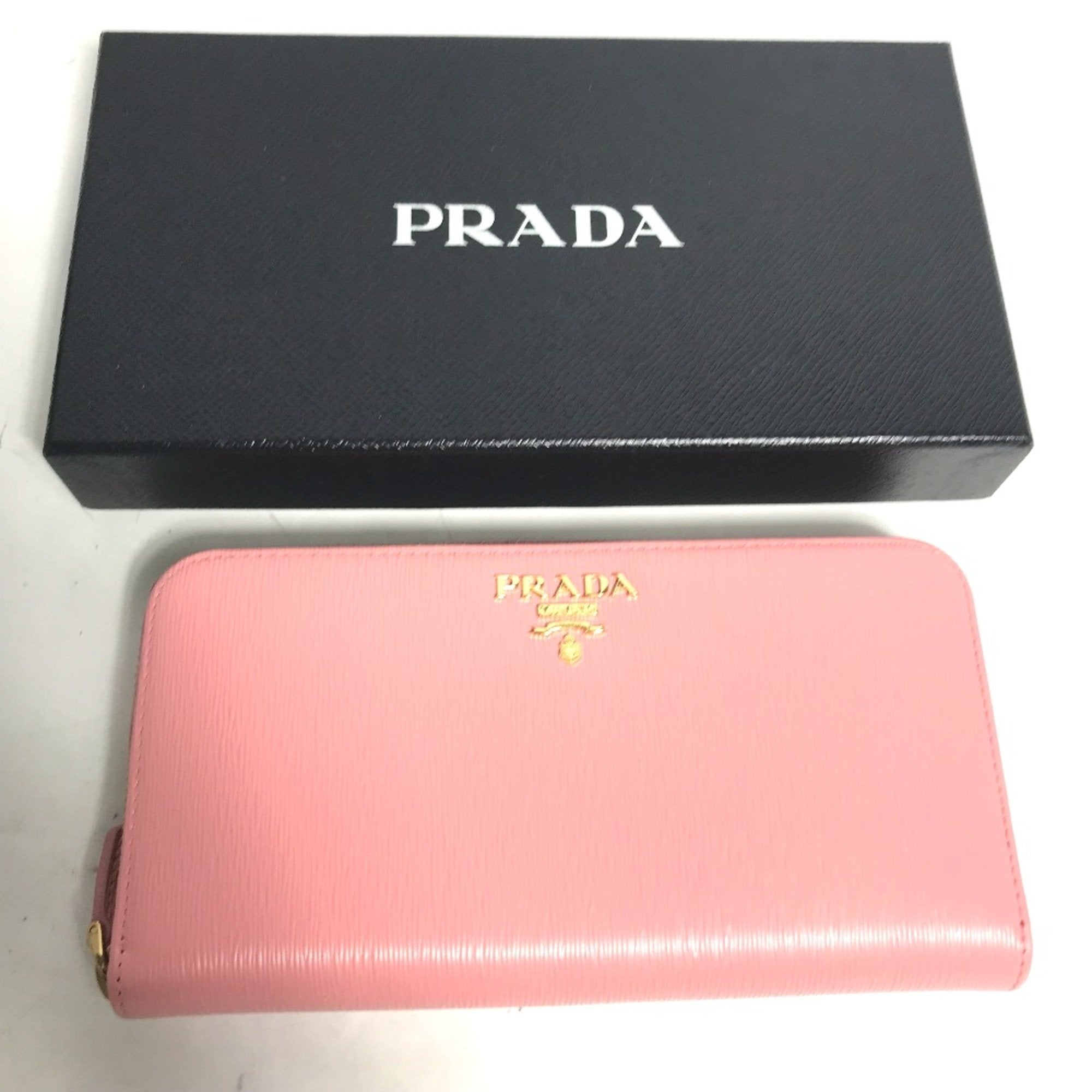 Prada Pink Leather Long Wallet (Bi-Fold)