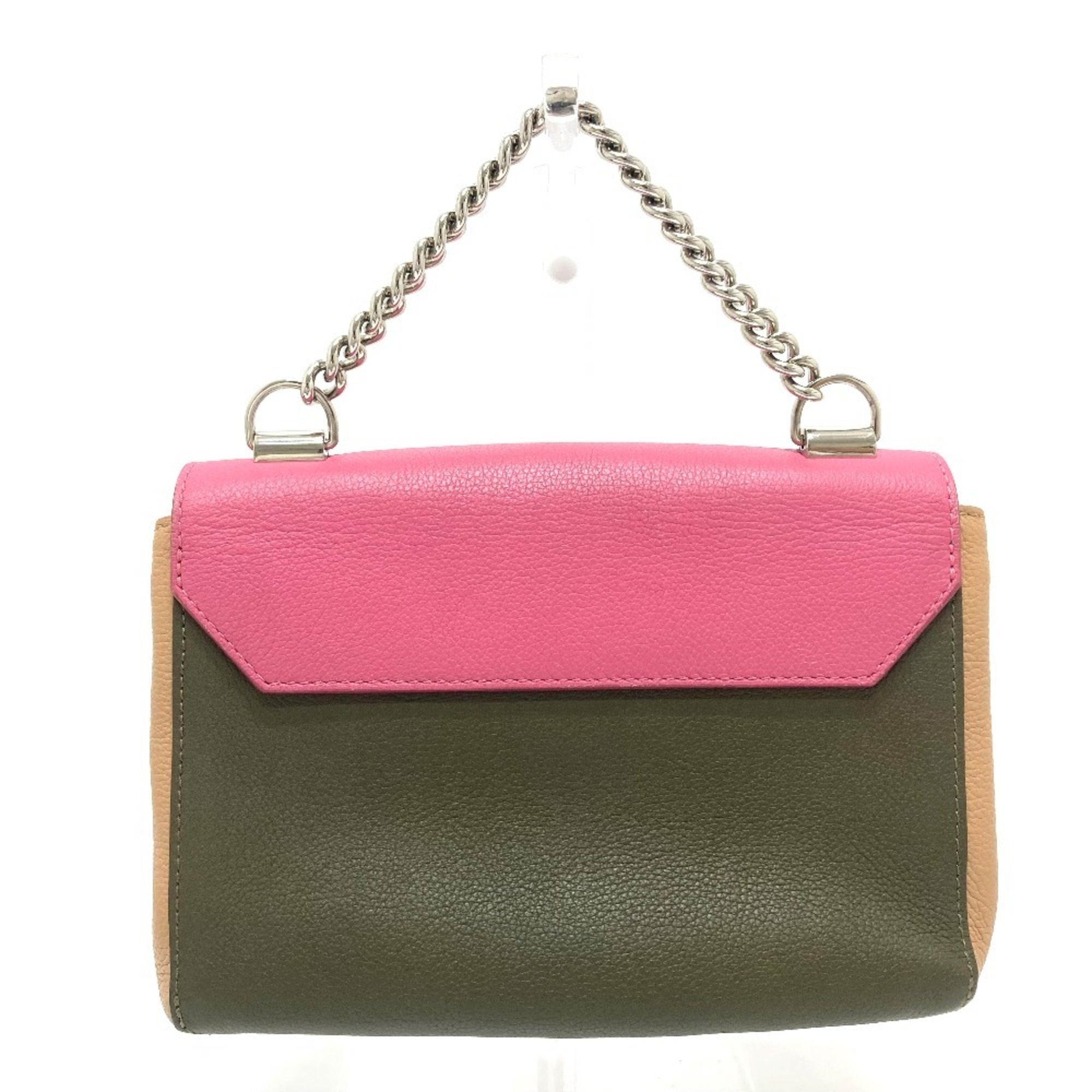 Louis Vuitton Lockme Ii Beige Khaki Pink Leather Handbag Shoulder Bag