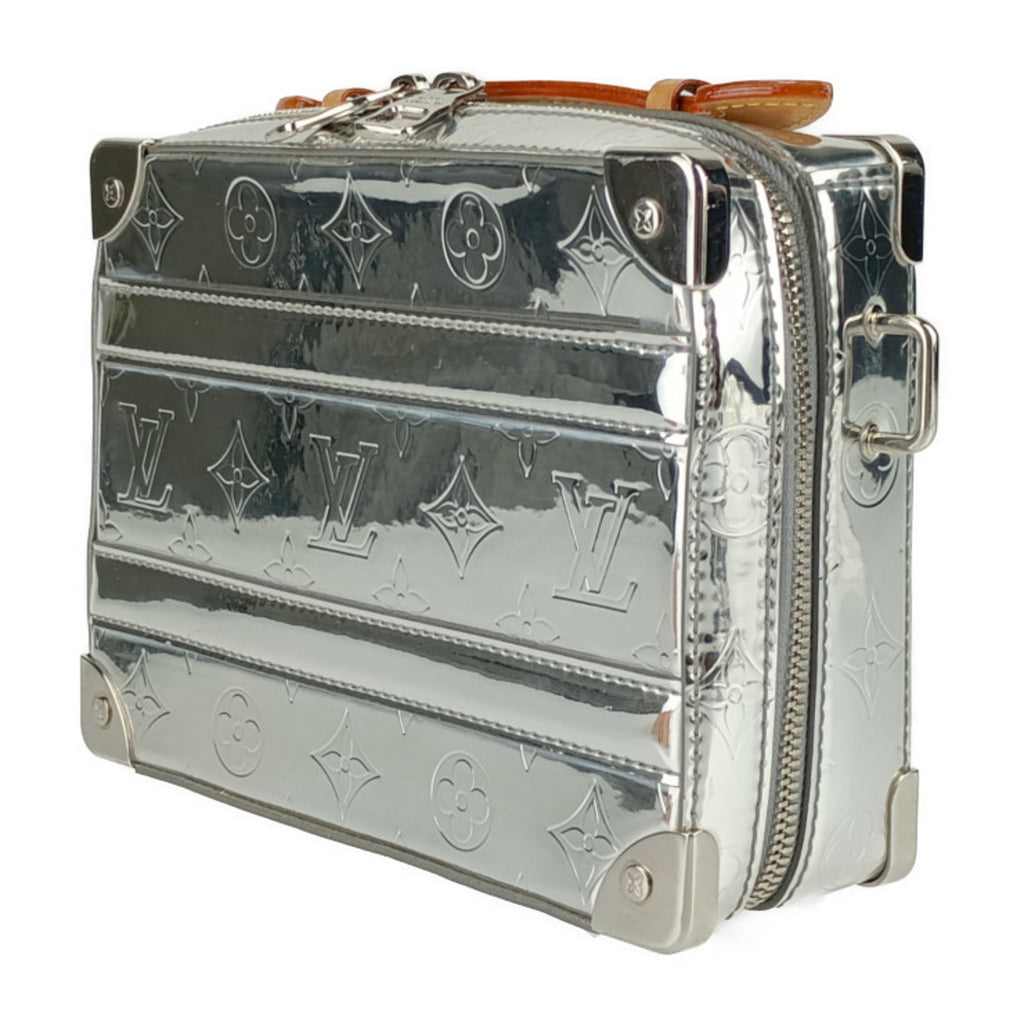 Louis Vuitton Silver Coated Canvas Handbag Pochette Shoulder Bag